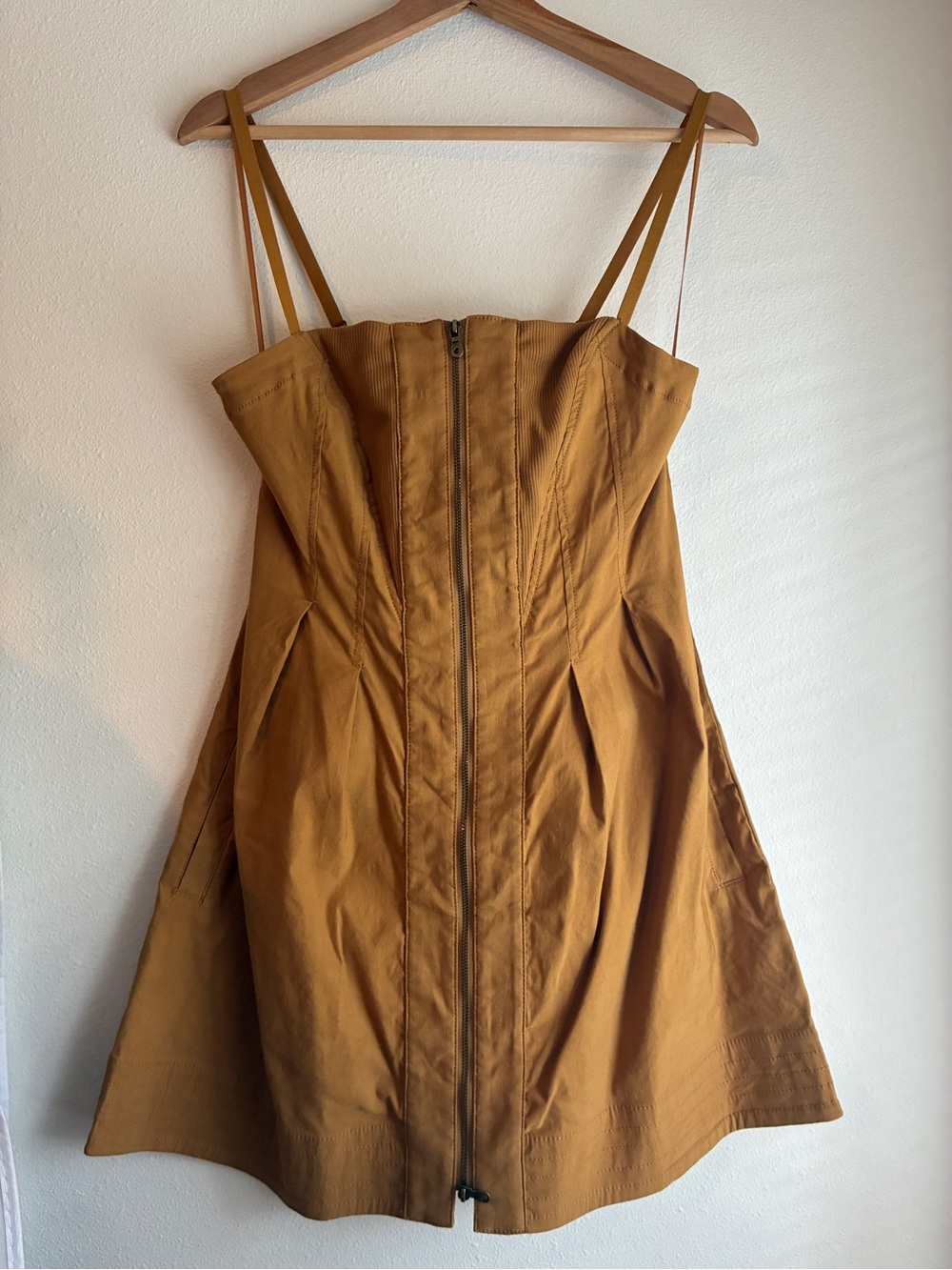 Maeve Mustard-Strap Mini Dress